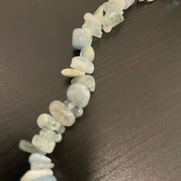 Blue Kyanite Pebble Necklace - Baroque Style - Authentic - Picture 5 of 5